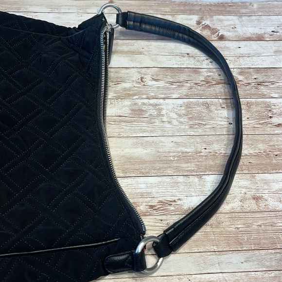 Vera Bradley Black Quilted Shoulder Bag Handbag Purse Like new soft - Picture 14 of 14